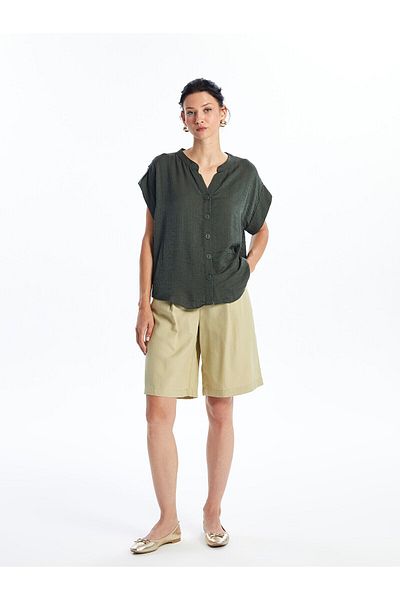 LC Waikiki Lcw Women's Shirt - Leak Collar, Short Sleeve, S4o736z8