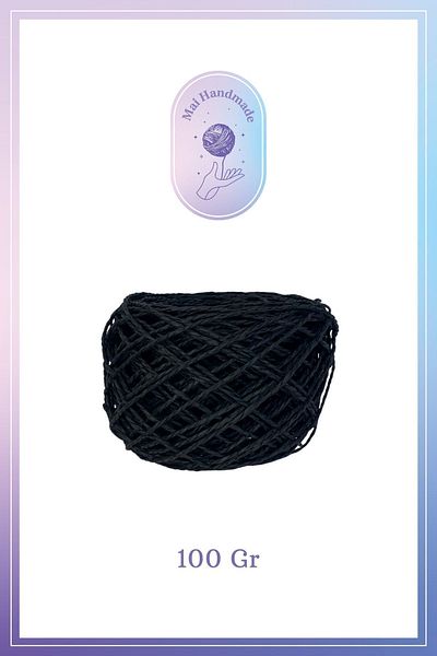 Mai Handmade Πλεκτό σχοινί Τυλιγμένο Χαρτί σχοινί 100 Gr Μαύρο