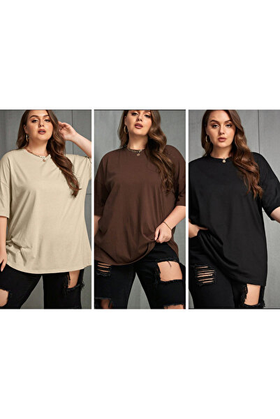 Jakinta Outdoors KADIN OVERSİZE 3'LÜ PAKET T-SHİRT Jakinta Outdoors