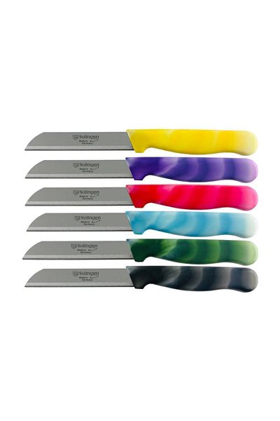 Solingen Serrated Fruit Vegetable Knife 6 Pieces Mixed Color Marble