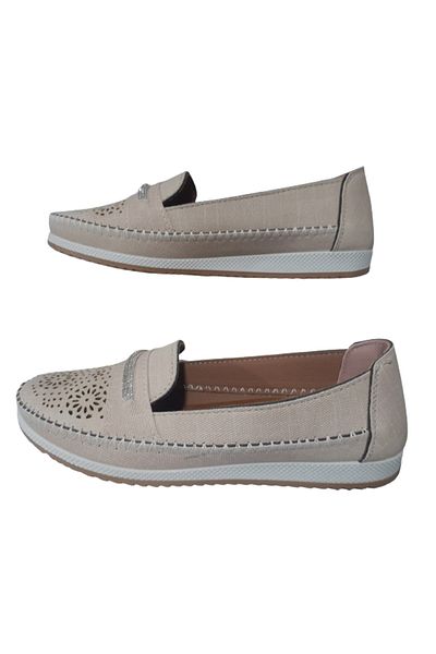Ayzen Γυναικείες ορθοπεδικές μπαλαρίνες Cream Stone 4 Point - Daily Stylish ayznn65-02