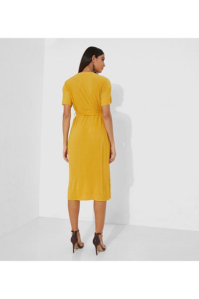 Aila Yellow Women's Midi dress