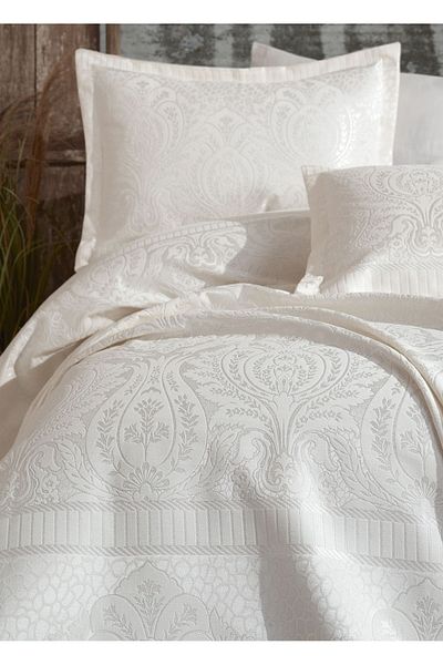 Dantela Hazel Cream Double Chenille Bedspread