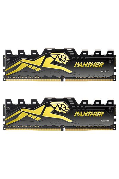 Apacer Panther Black-gold 32gb Ddr4 Gaming Ram - 2x16gb Cl16 3200mhz (ah4u32g32c28y7gaa-2)