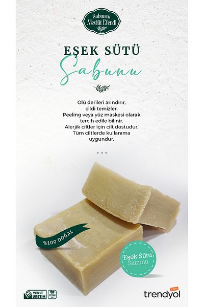 Sabuncu Mevlüt Efendi Donkey Milk Soap 400 gr (4 Pieces)