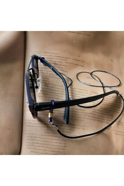 unique-g fashion accesories حبل نظارات أسود من الجلد من Duni