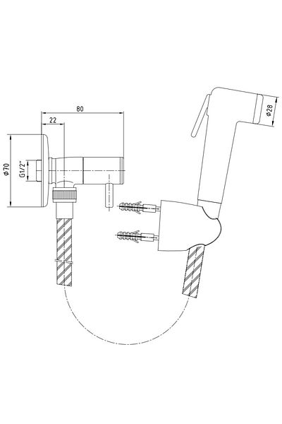 Eca Bidet Tap with Hand Shower102111133h