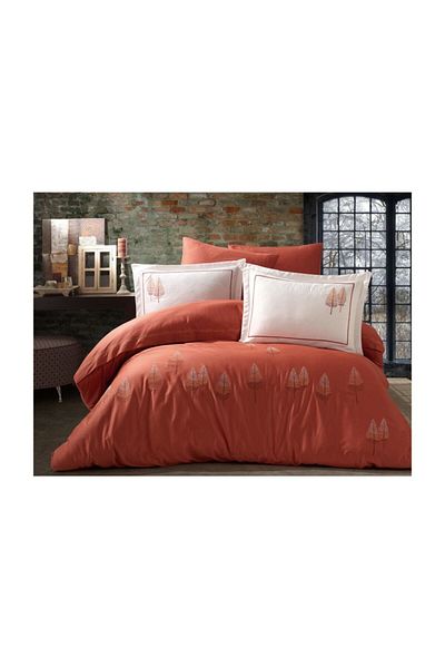 Dantela Double Embroidered Cotton Satin Duvet Cover Set
