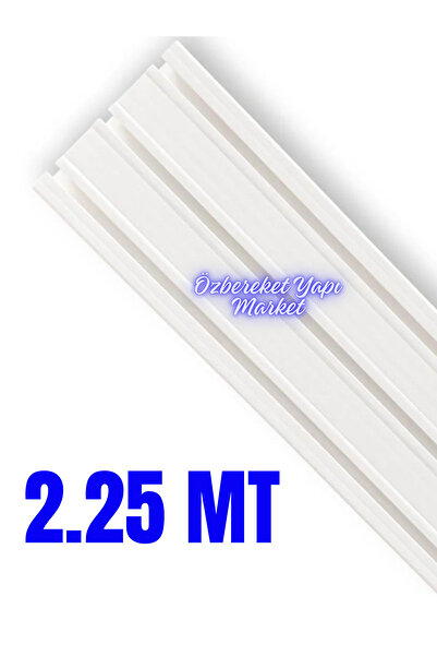 özbereketyapimarket 3 Raylı Perde Rayı 2.25 Metre 3'lü Korniş Üçlü Korniş Süp...