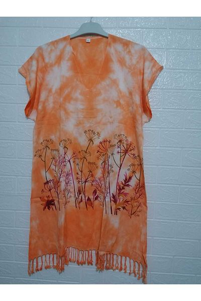 anne moda ankara 100% βαμβακερό ελαφρύ μανίκι φορεμένο Pareo - ΚΑΛΟΚΑΙΡΙΝΟ