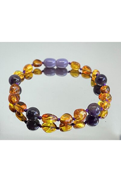 Kotryna Amethyst Drop Amber - Adult Bracelet