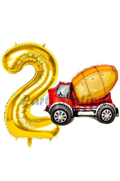 Parti Station مجموعة شاحنة وبالونات خلط البناء لعيد الميلاد بعمر عامين - مفهو...