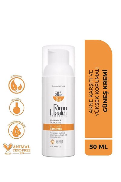 Rimu Health Products Black Sunscreen - For Oily and Combination Skin, Anti-Spots and Acne, 50 ml