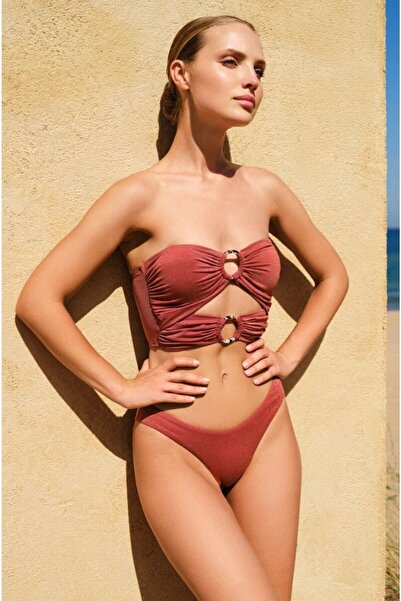 Miyuki Porto Straplez Crop Aksesuarlı Bikini Takım