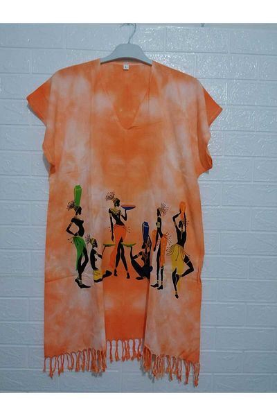anne moda ankara 100% Cotton Lightweight Sleeve Wearable Pareo - Summer