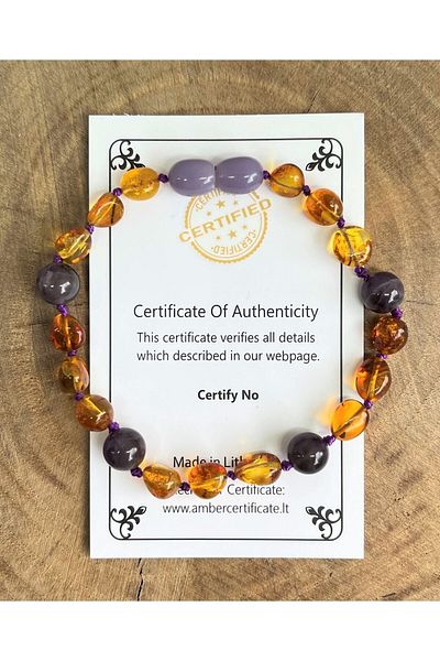 Kotryna Amethyst Drop Amber - Adult Bracelet