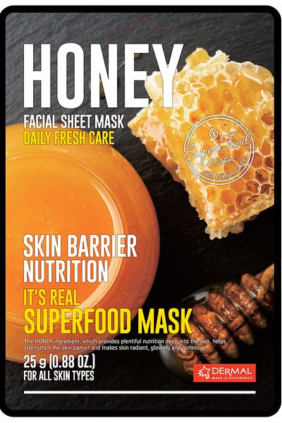 Dermal 25 Gr Superfood Honey Mask - Barrier Strengthening and Nourishing, for All Skin Types