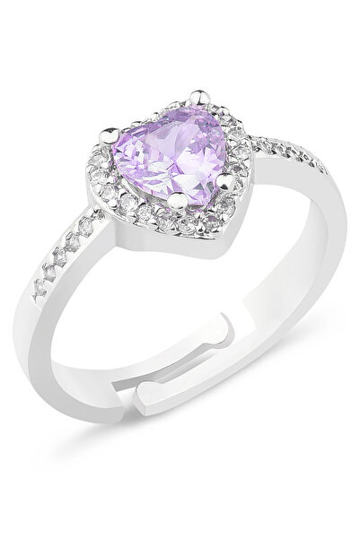 Ressia Kalp Zirkon Taşlı Ayarlanabilir Çelik Yüzük