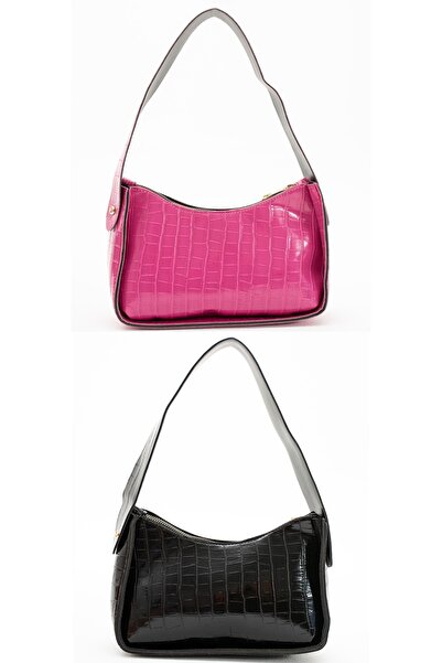 ESTUTE Pachet de 2 geanți baghete cu model de crocodil pentru femei Geantă de...