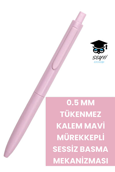 SEYFİKİRTASİYE 0.5 MM TÜKENMEZ KALEM MAVİ MÜREKKEPLİ SESSİZ BASMA MEKANİZMASI...