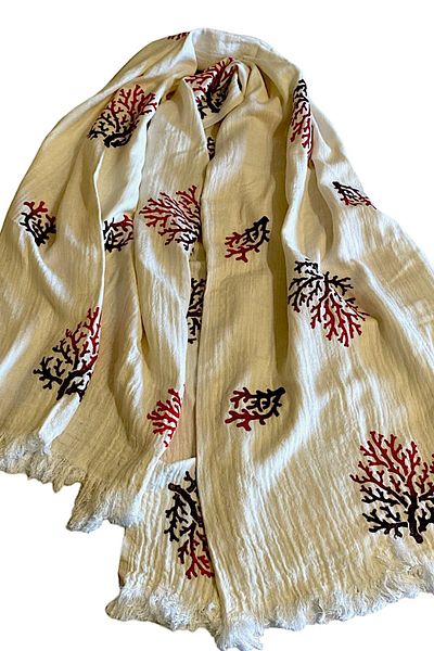 leillART Cream Colored Muslin Women's Peshtemal - Beach and Sea Towel