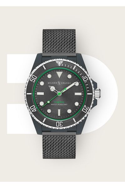 Milano X Change 5 Atm Waterproof Men's Wristwatch with Mesh Cord