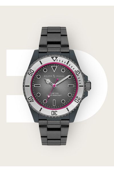 Milano X Change 5 Atm Waterproof Men's Wristwatch - Polycarbonate Case and Steel Cord