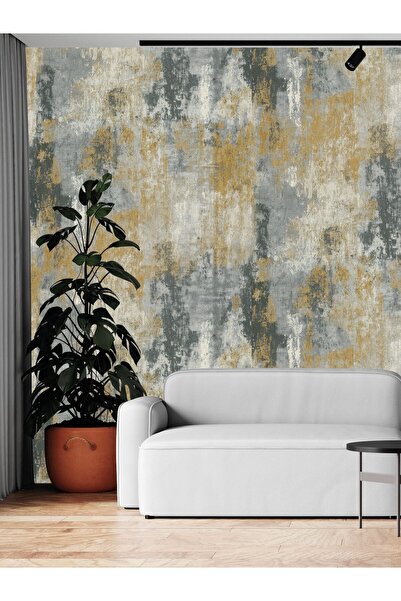 Oskar Eskitme Desenli Gold Duvar Kağıdı