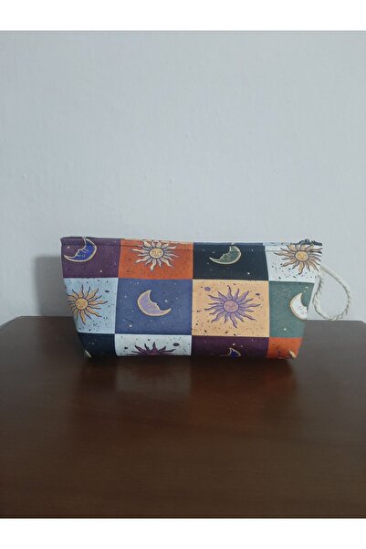 owl bag Несесер за моливи с кариран дизайн, мотив слънце и луна - чантичка за...