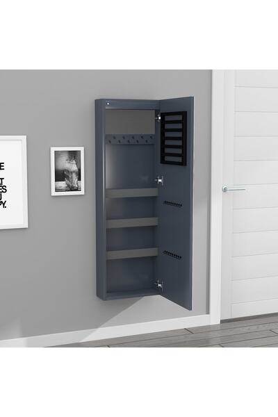 DECOBOX Paris Led Aydınlatmalı Boy Aynalı Takı Dolabı Beyaz Işık