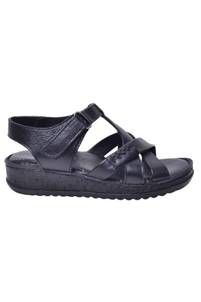 İskarpin İskarpin 107 Μαύρα Γυναικεία Δερμάτινα Σανδάλια