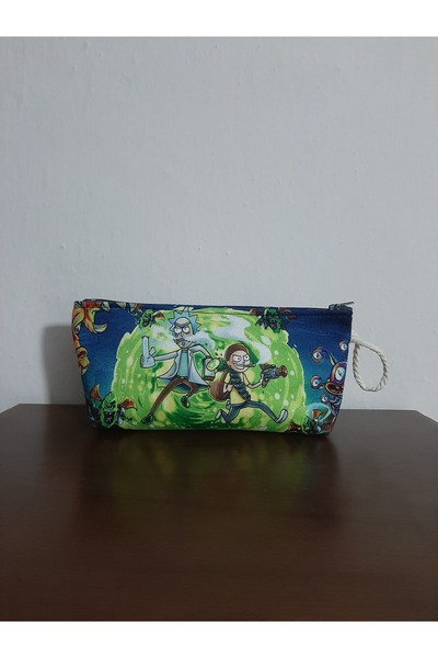 owl bag Rick and morty desenli tasarım kalemlik - makyaj çantası