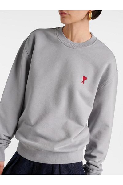 YouLikeButik Oversize Heart Embroidered Sweatshirt