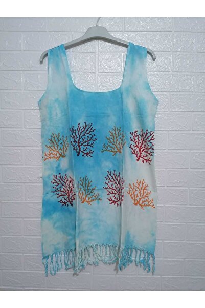 anne moda ankara 100% бавовняний товстий парео/сукня з підвісками та бахромою