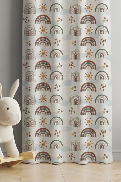 AYSHOME AysHomeRainbow - Children's Room Background Curtain (purple the Baby)