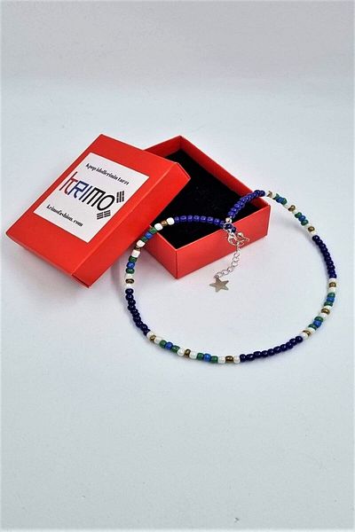 KRIMO Kpop Ive Yujin Blue Beaded Necklace