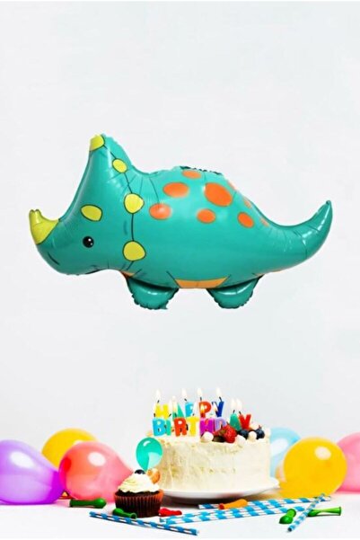 BEY AMBALAJ Rhino Green Foil Balloon Imported Foil Balloon 58X86Cm
