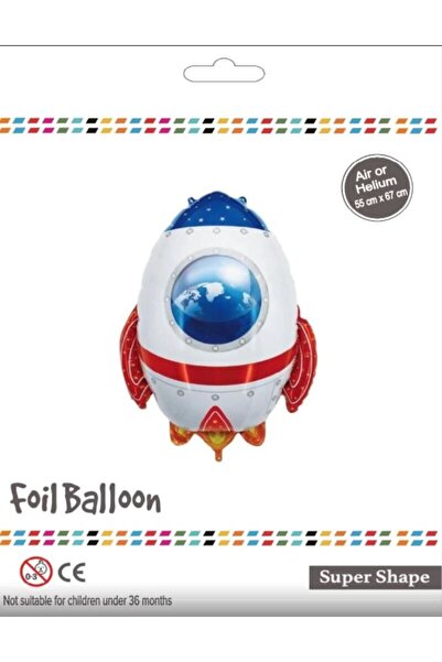 BEY AMBALAJ Space Rocket Foil Balloon Imported Foil Balloon 55X67Cm