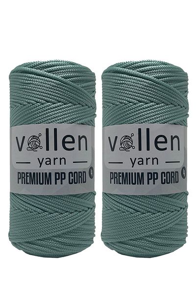 vollen yarn Premium Polyester Macrame Twine Σετ 2 τεμαχίων 2mm, μακραμέ Σχοινί, μακραμέ, σουπλά, σχοινί τσάντας, Aqua Green, 400 Gr, 460mt