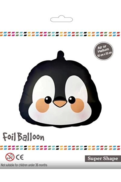 BEY AMBALAJ Penguen Figürlü Folyo Balon Çiftlik Hayvan Seti , Safari Temalı K...