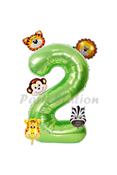 Parti Station مجموعة بالونات حيوانات السفاري مكونة من 6 قطع لعيد الميلاد بعمر...