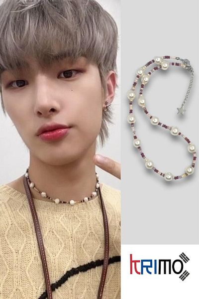 KRIMO Kpop Ateez Mingi Pearl Necklace