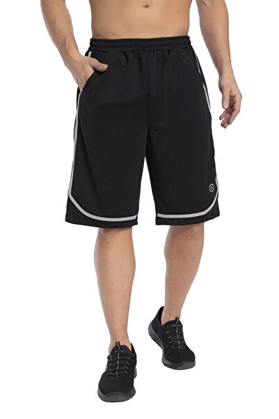 Crozwise شورت كرة سلة أسود مخطط غير مُبطن للرجال - 3194-10