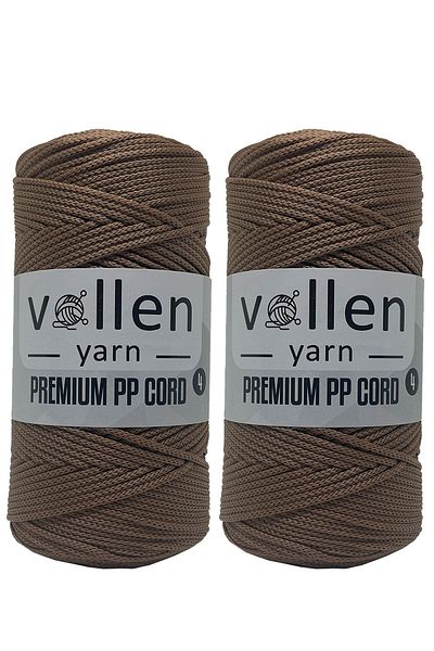 vollen yarn Premium Polyester Macrame Twine Σετ 2 2mm, μακραμέ Σχοινί, μακραμέ, σουπλά, τσάντα Σχοινί, καμήλα, 400gr, 460mt