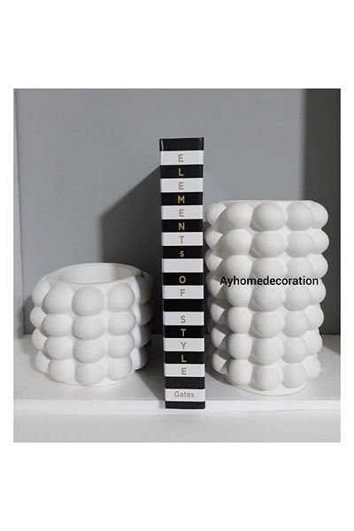 Ayhome Decoration Hm Model - Decorative Bubble Vase Set, Large Pampas Flower Pot