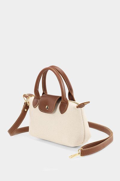 Housebags Τσάντα χιαστί από καμβά STD Cream - Ευέλικτη Κλασική