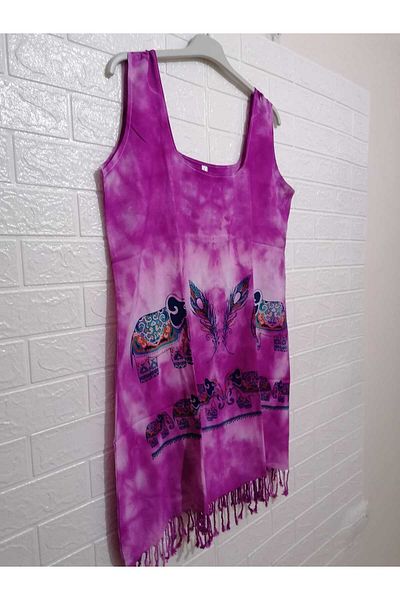 anne moda ankara 100% Cotton Thick Straps Tassels Pareo/dress