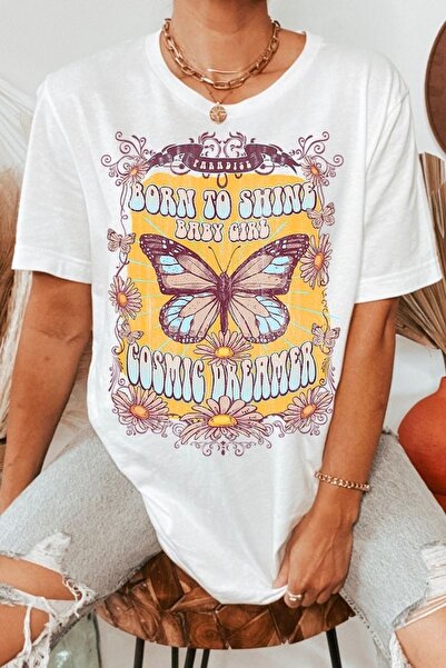 Jose Clothing Tricou oversize imprimat din bumbac organic