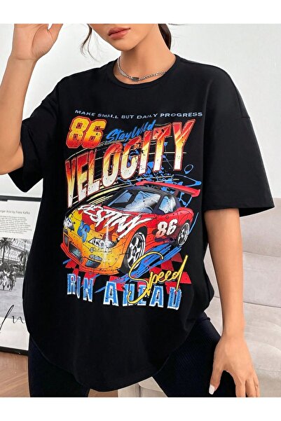 Jose Clothing تي شيرت كبير الحجم مطبوع من القطن العضوي