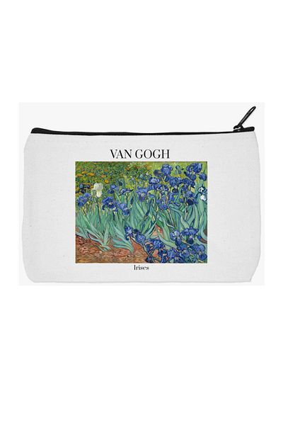 GRAFİKSPAN Τσάντα μακιγιάζ με στάμπα Van Gogh Irises, θήκη για στυλό